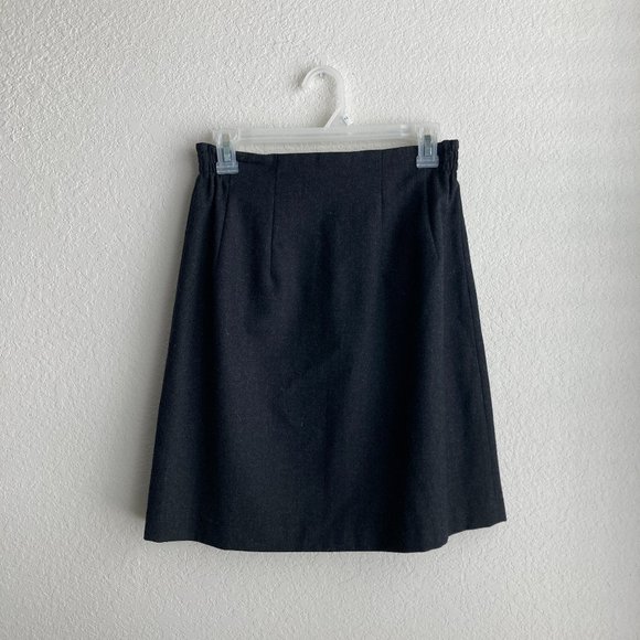 Wool Elastic-Waist Midi A-Line Skirt - Picture 1 of 4